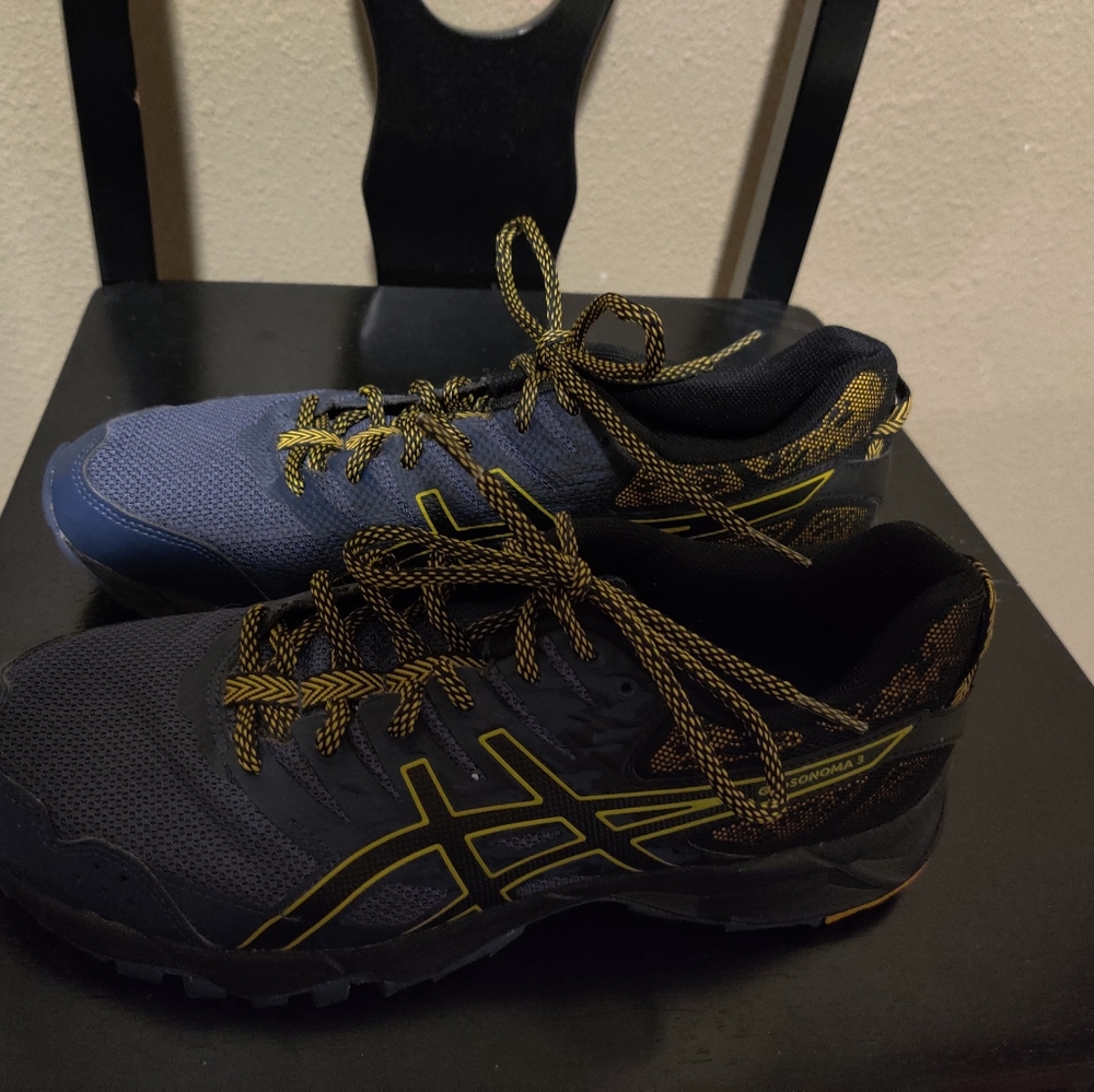 Blue Asics shoes